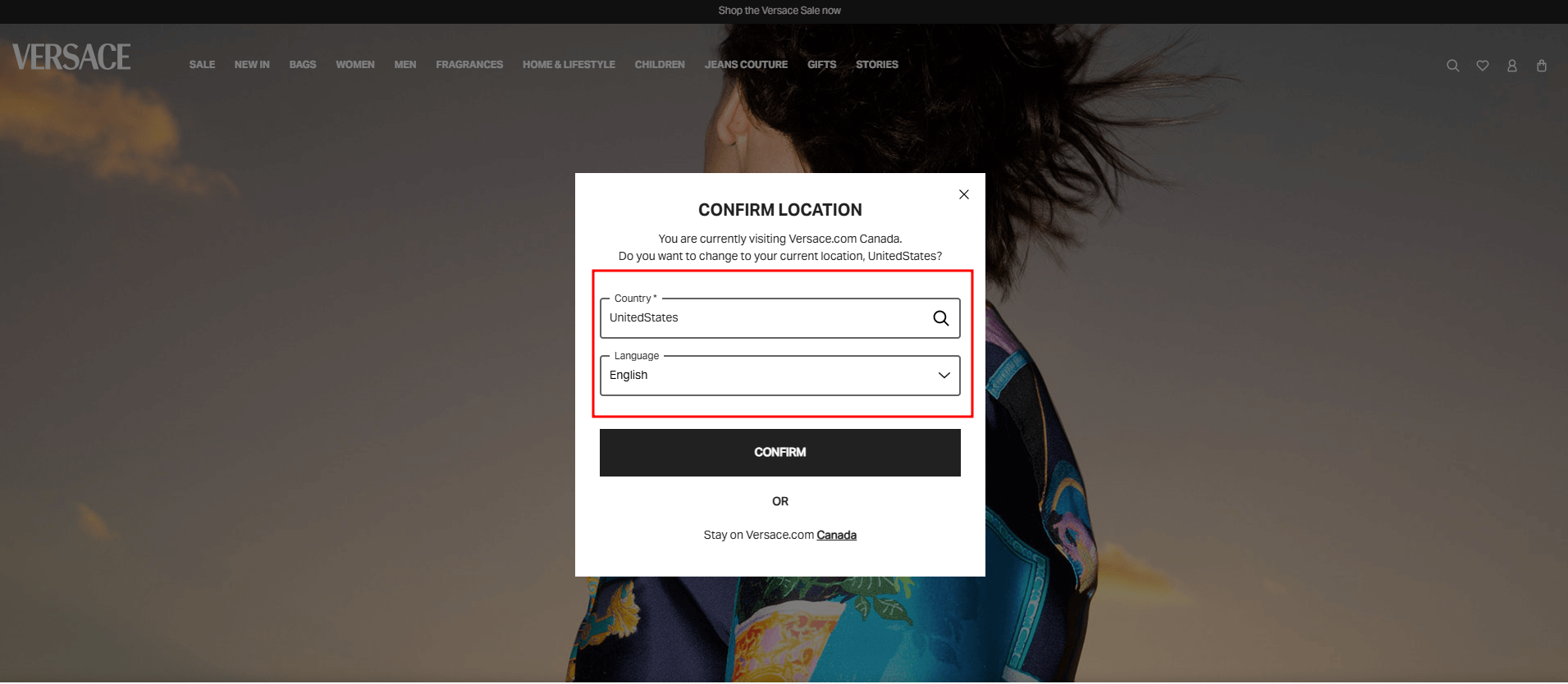 A website with good personalization and localization experience
